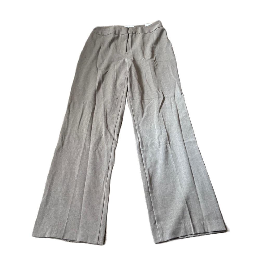 Worthington Audrey Fit Pants NEW Sz 8 Tan Brown Stretch Wide Leg Career Dress